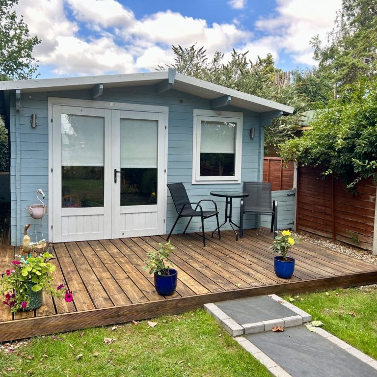 Counselling Cabin in a secluded area of a garden.